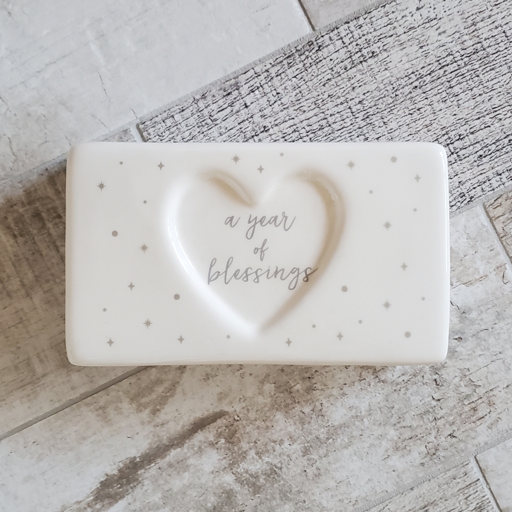 A year of blessings porcelain trinket message wedding marriage box